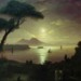 The Bay of Naples at moonlit night